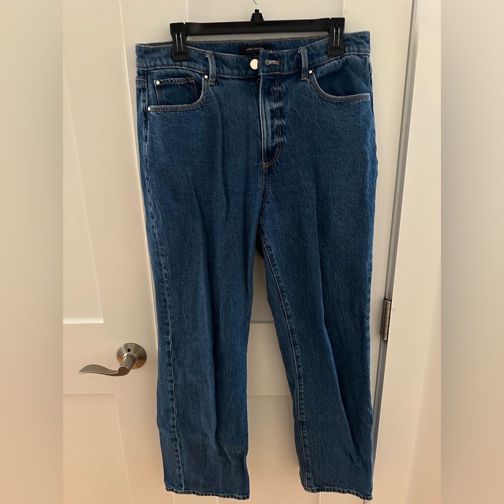 Ann Taylor Classic Blue Straight Leg Jeans (8)